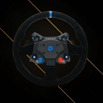 Cube Controls GT Pro V2 round suede steering wheel front view with Reparto Corse premium rim design