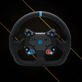 Cube Controls GT Pro V2 perforated leather steering wheel front view black Reparto Corse design