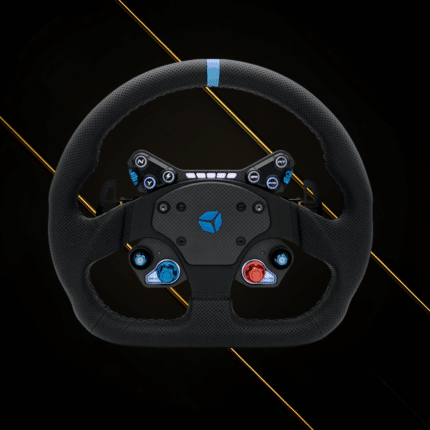Cube Controls GT Pro V2 perforated leather steering wheel front view black Reparto Corse design