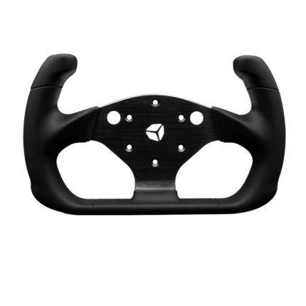 Cube Controls GT Zero rubber rim front view GT style steering wheel with ergonomic grip design