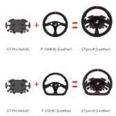 Simagic GT Pro Hub (K) compatibility with P-330R and P-325D wheels forming GT Pro wheel configurations