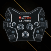 Asetek La Prima GT Button Box Black Edition front view with rotary encoders and push buttons for sim racing