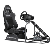 Next Level Racing GTRacer 2.0 complete sim racing cockpit setup with wheel mount and pedal tray