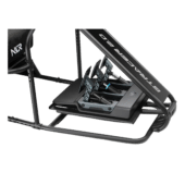 Adjustable pedal tray on Next Level Racing GTRacer 2.0 cockpit showing pedal mounting area
