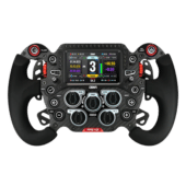 GSI Formula Pro Elite V2 Phantom edition sim racing wheel with blacked out controls and display