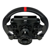 GSI GT-MAX32 sim racing wheel rear view showing dual clutch paddles and mounting interface hub not included