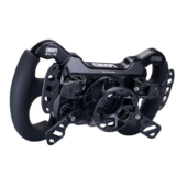 GSI GXL V2 sim racing wheel rear angle view highlighting paddle system and billet construction hub not included
