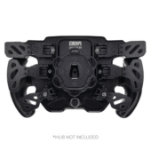 GSI Hyper P1 sim racing wheel rear view showing dual clutch paddles and mounting interface hub not included