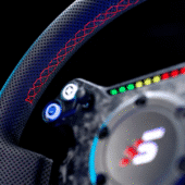 Neo X-350W Steering Wheel close up of rim stitching