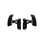Front-facing view of Simagic single paddle shifter module set, showing dual aluminum paddles with adjustable magnetic click mechanism.