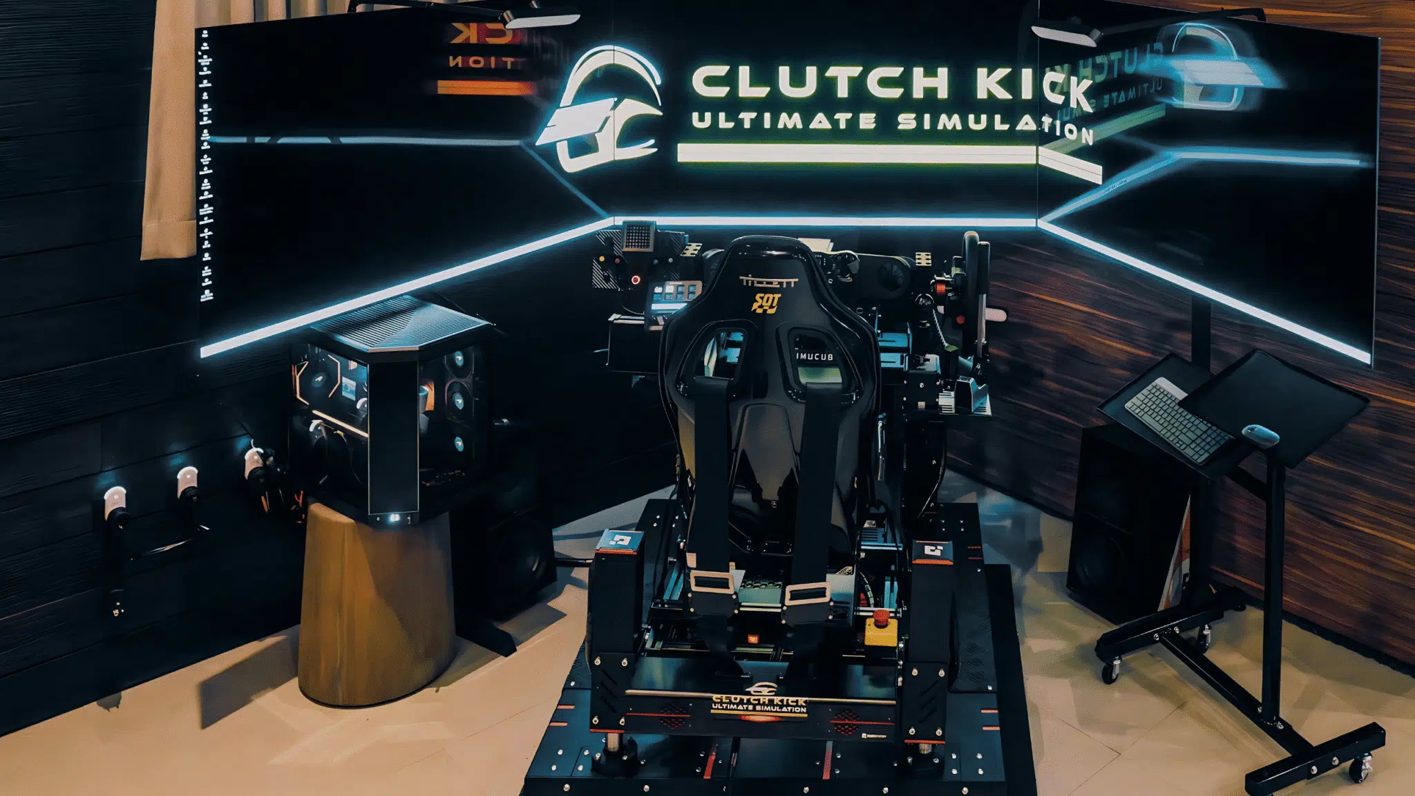 High-end motion simulator setup in luxury environment