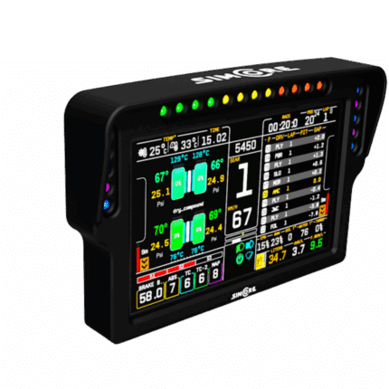 SIMCORE UD68 6.8-inch sim racing dashboard with 22 frosted programmable LEDs