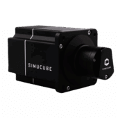 Simucube 2 Sport front angle showing motor housing and quick-release hub