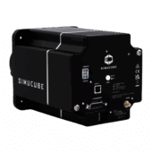 Simucube 2 Sport rear angle view showing power ports and accessory connections