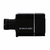Simucube 2 Sport left side profile showcasing aluminium chassis and logo