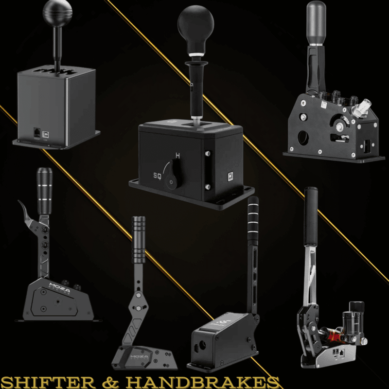 Sim racing shifters and handbrakes category