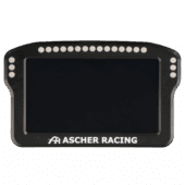 Ascher Racing 5 inch dashboard front view with inactive screen and LED light bar