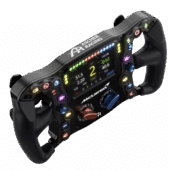 Ascher Racing McLaren Artura Ultimate sim racing steering wheel angled side view showing grip shape and control access