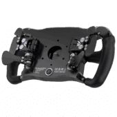 Ascher Racing McLaren Artura Ultimate sim racing steering wheel back plate view with electronics housing and connector ports