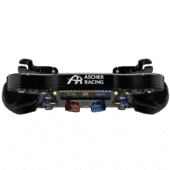 Ascher Racing McLaren Artura Ultimate sim racing steering wheel top view highlighting LED strip and motorsport profile