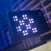 RaceFlag LED Display illuminated showing active race flag pattern with high-intensity LEDs during sim racing