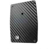 Rear view of RaceFlag LED Display showing carbon fiber housing and mounting points for sim racing rigs