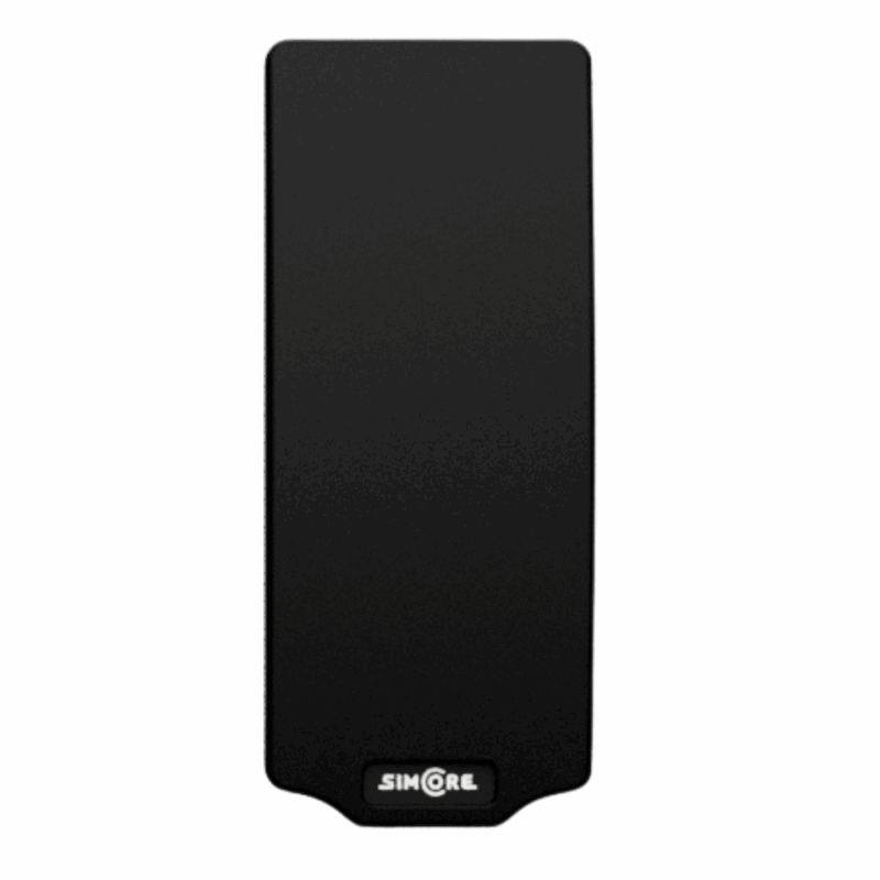 SimCore PF1-T throttle pedal front view with textured pedal face and SimCore branding