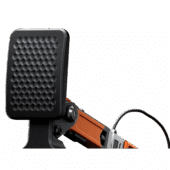 Close-up detail of the Simucube ActivePedal Ultimate pedal plate with textured surface for grip and control.