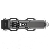 Top-down view of Simucube Co-Pedal base and internal linkage layout