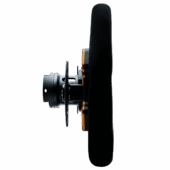 Simucube Tahko GT-21 Black Edition steering wheel side profile showing wheel depth and hub mount