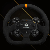 Simucube Valo GT-23 steering wheel front view with integrated button layout and LED rev lights