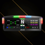 Ascher Racing 8 inch dashboard showing telemetry data with RGB LED shift lights and racing interface