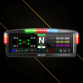 Ascher Racing 8 inch dashboard showing telemetry data with RGB LED shift lights and racing interface