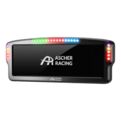 Ascher Racing 8 inch sim racing dashboard front view with RGB LED light bar and screen
