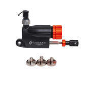 Asetek T.H.O.R.P. II hydraulic brake piston components showing metal cylinders and adjustability parts