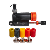 Asetek T.H.O.R.P. II hydraulic brake system side view showing adjustable orange dial and piston assembly