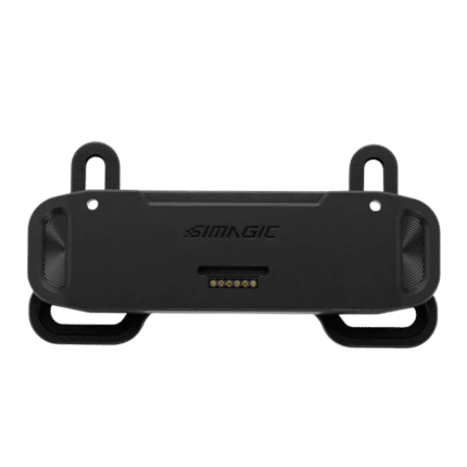Simagic MagDock front view with magnetic mounting interface for MagicDash 4 telemetry display