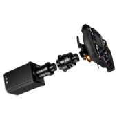 Simagic MagLink Pro Xtend installed on Alpha series wheelbase with Zeus steering wheel wireless data connection