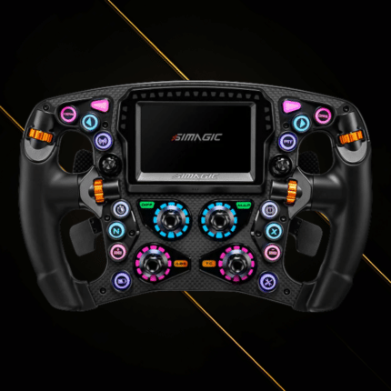 Simagic Zeus Formula steering wheel with integrated MagicDash 4 telemetry display