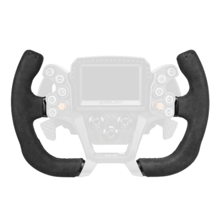 Simagic Zeus GT 300MC open-top suede steering wheel with MagicDash 4 display for GT and prototype racing