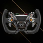 Simagic Zeus GT steering wheel without display showing integrated RPM light bar and GT grip design