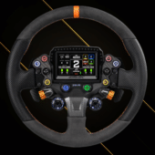 Simagic Zeus Sport steering wheel with integrated MagicDash display and round GT rim for sim racing