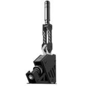 Back profile of the TAU Handbrake V2 professional sim racing handbrake with progressive spring mechanism and 100kg load cell.