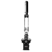 Front view of the TAU Handbrake V2 load cell sim racing handbrake with progressive spring mechanism and precision engineering.