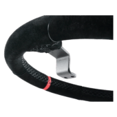 Asetek dished suede rim side view.