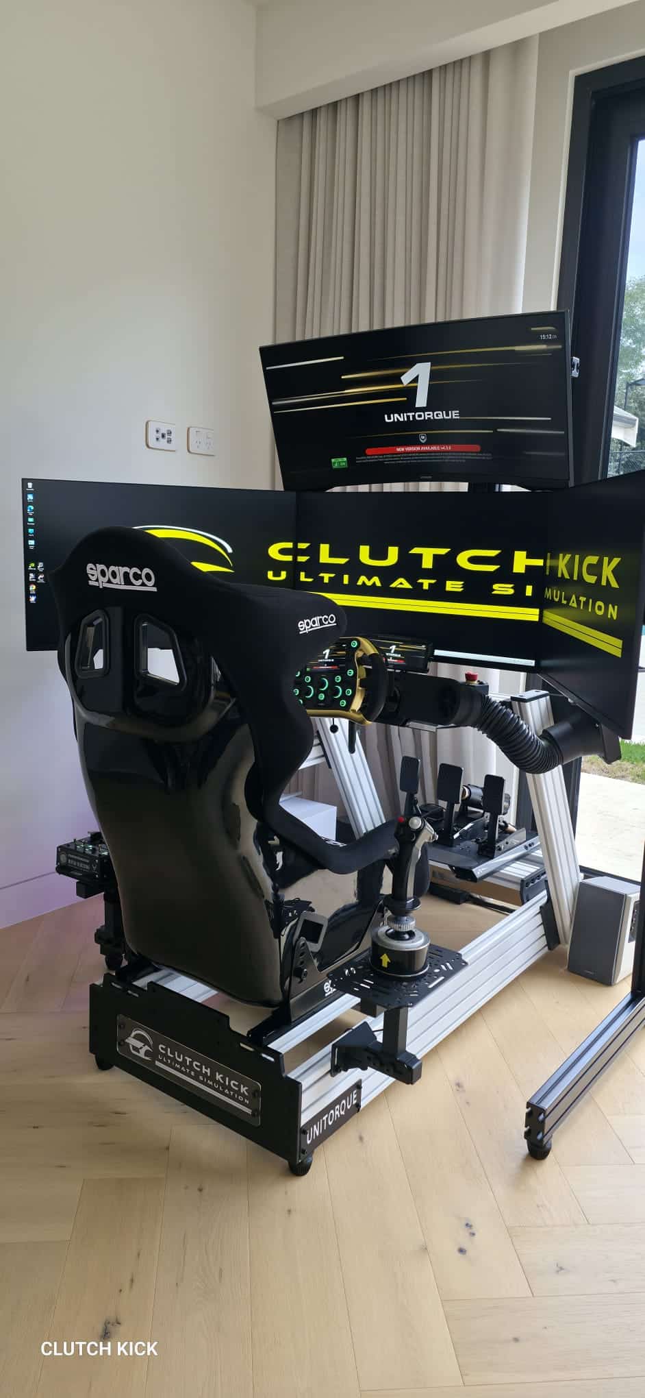 Clutch Kick performance racing simulator installed in an Australian client home